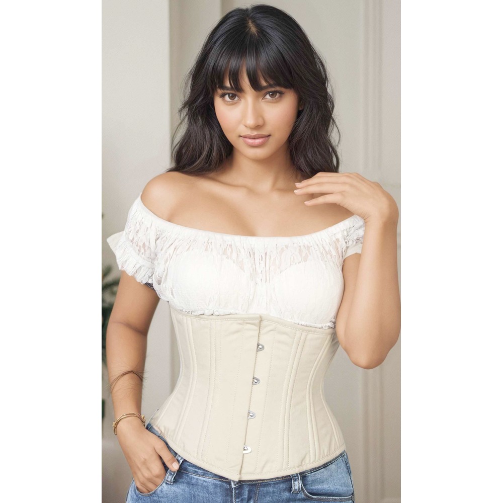 Attitude Corsets - Freya Steel Boned Waist Training Waist training underbust korset - Beige